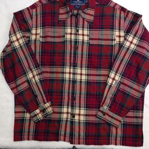 Polo Sport Ralph Lauren Sportsman plaid flannel button up shirt wool blend sz xl